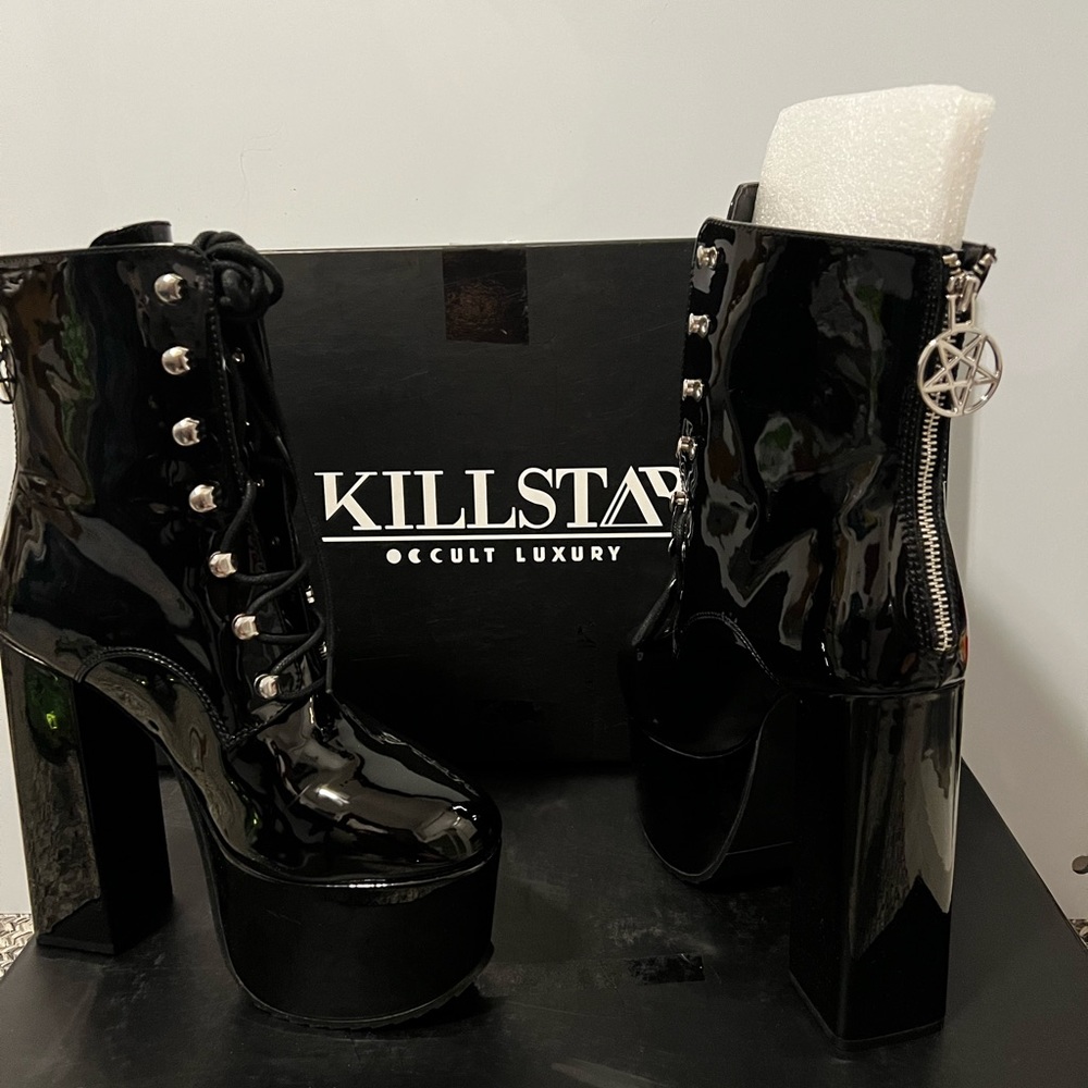Killstar pentagram trance boots
